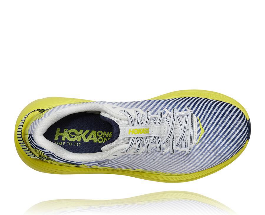 Zapatillas Running Hoka One One Mujer - Rincon 2 - Blancas/Azules - TDN034286